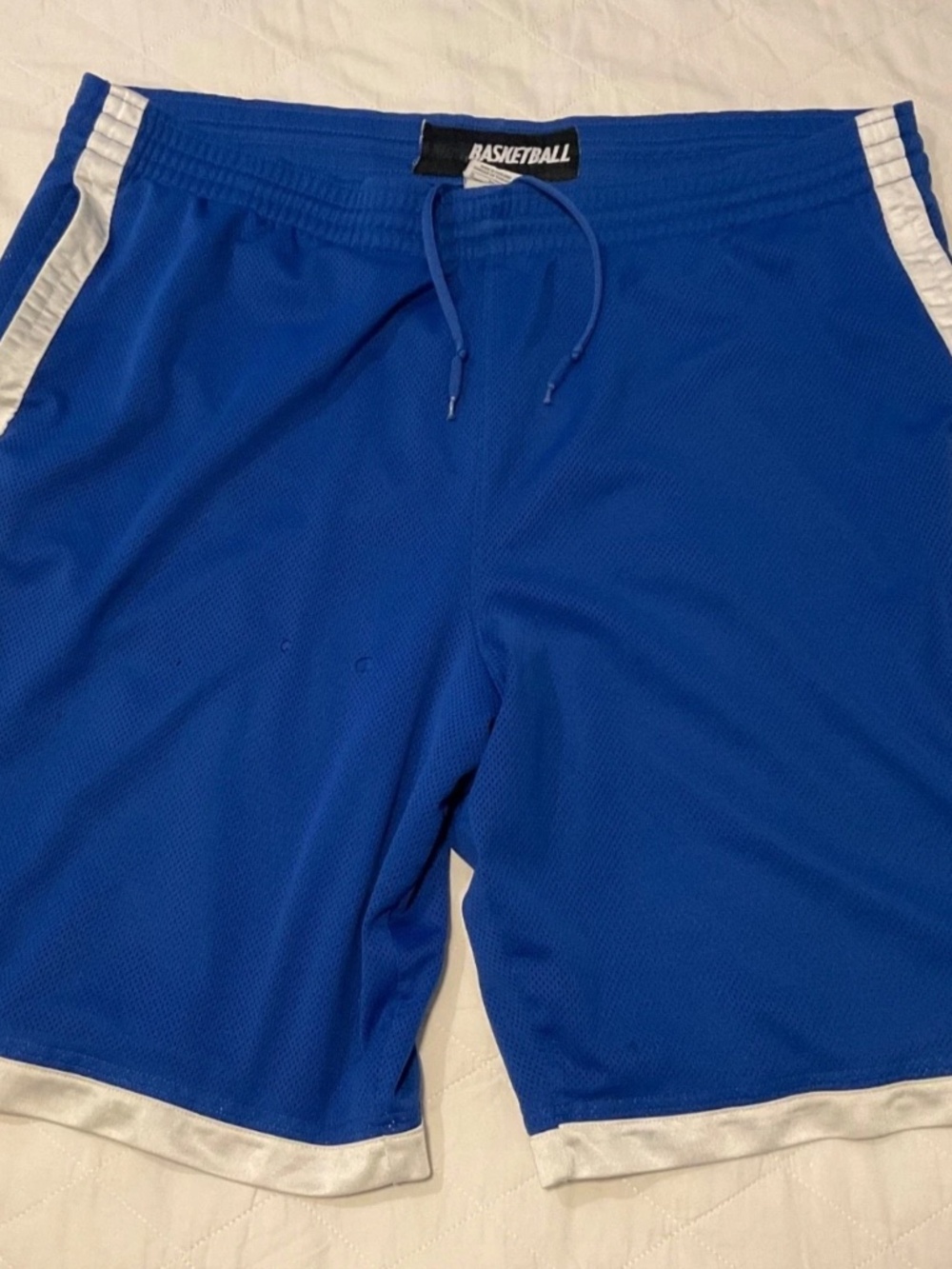 Nike Basketball Mens XL Gym Shorts Blue White Striped Polyester Vintage